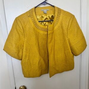 Vintage Cropped yellow leather jacket!